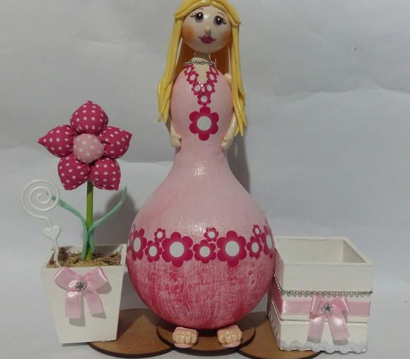 Boneca de Cabaça Porta Lápis - Pronta Entrega