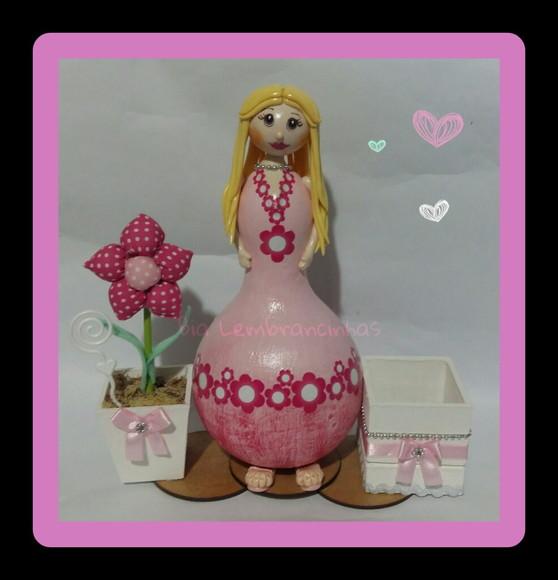 Boneca de Cabaça Porta Lápis - Pronta Entrega