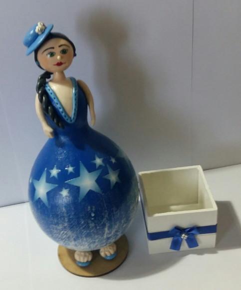 Boneca de Cabaça com Porta Làpis -PRONTA ENTREGA