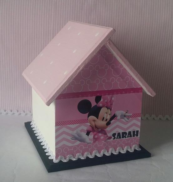 Centro De Mesa Casa Minnie Rosa
