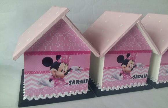 Centro De Mesa Casa Minnie Rosa
