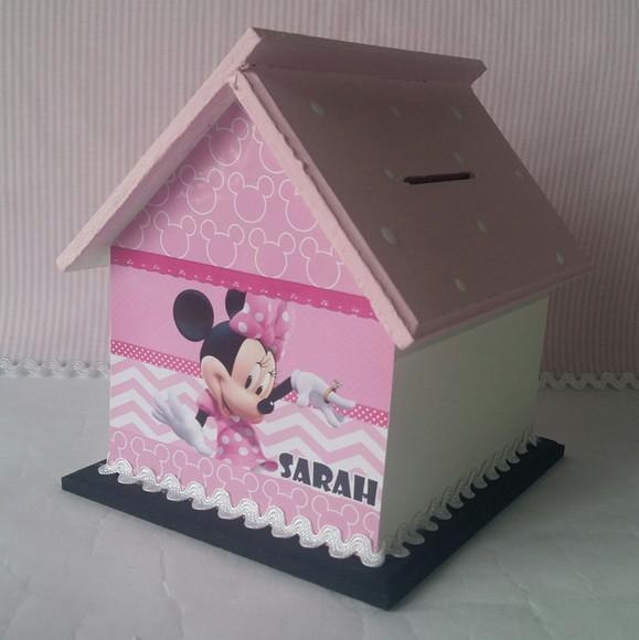 Centro De Mesa Casa Minnie Rosa