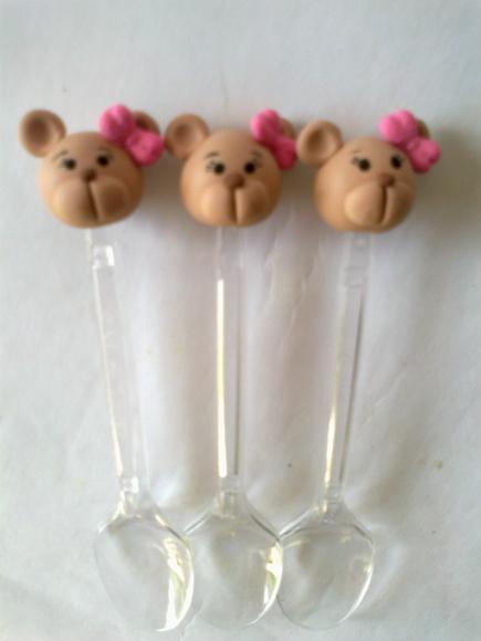 Colherzinha Ursa Marrom e Rosa