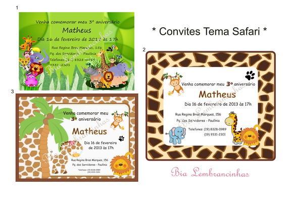 Convites - Tema Safari