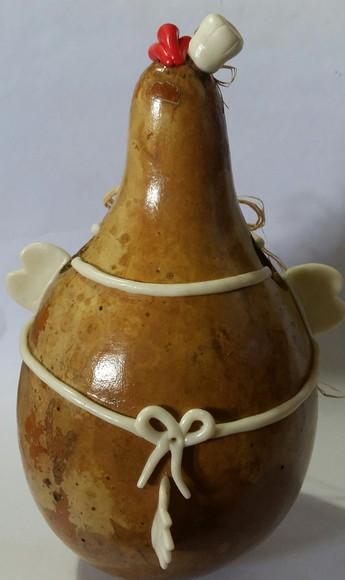 Galinha de Cabaça Grande Porta Colher de Pau