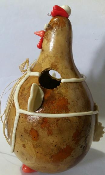 Galinha de Cabaça Grande Porta Colher de Pau