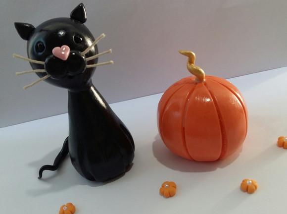 Gato e Abóbora Helloween
