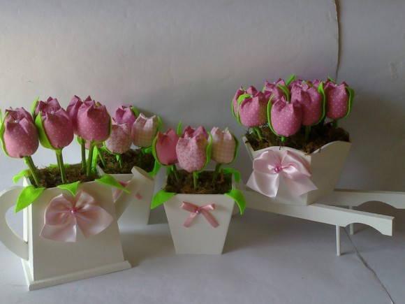 Kit Branco e Rosa em MDF