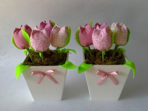 Kit Branco e Rosa em MDF