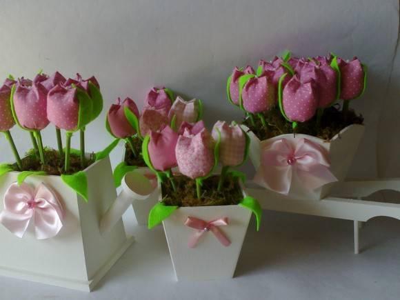 Kit Branco e Rosa em MDF