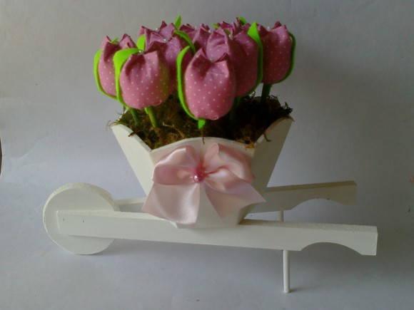 Kit Branco e Rosa em MDF