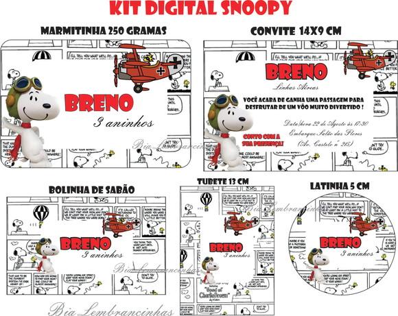 Kit Digital Snoopy Aviador
