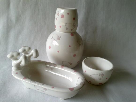 Kit Porcelana - Ovelhinha Rosa -promoção