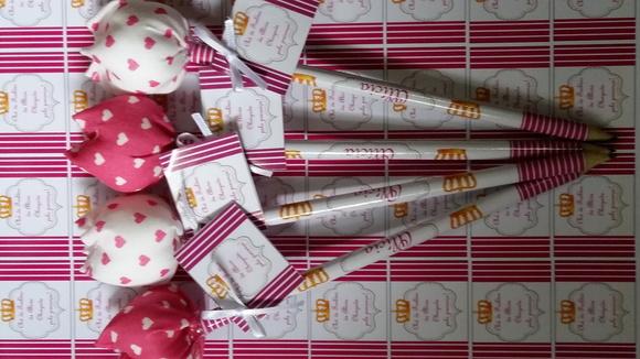 Lápis Personalizado Coroa com Tulipa