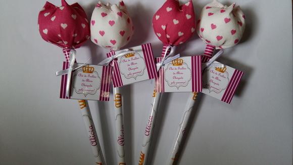 Lápis Personalizado Coroa com Tulipa