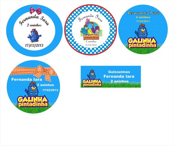 Latinhas e Rótulos Galinha Pintadinha