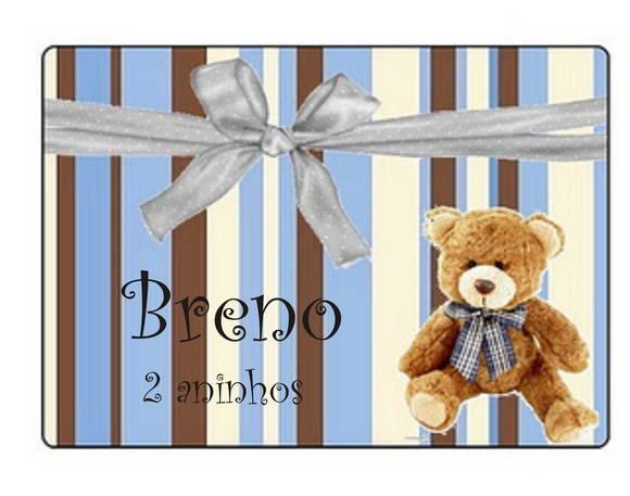 Marmitinha Urso Marrom e Azul