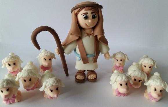 Pastorzinnho com Ovelhas em Biscuit