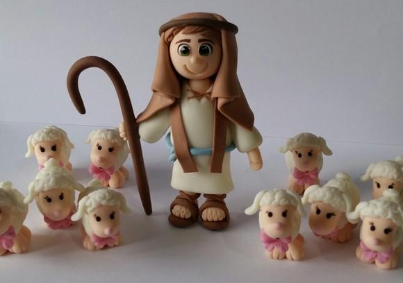 Pastorzinnho com Ovelhas em Biscuit