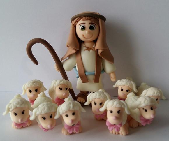 Pastorzinnho com Ovelhas em Biscuit