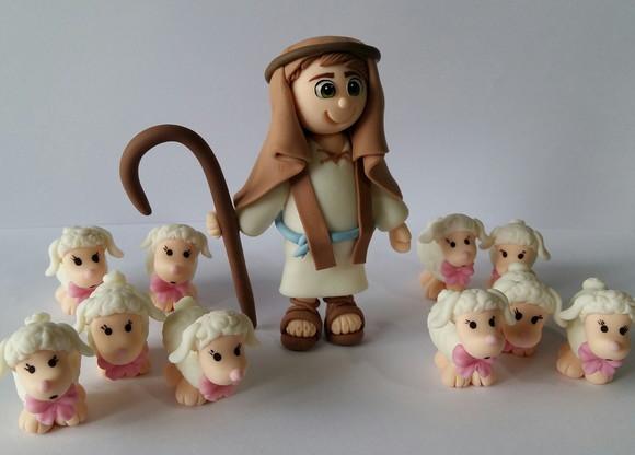 Pastorzinnho com Ovelhas em Biscuit