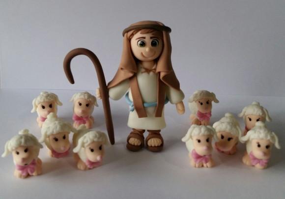 Pastorzinnho com Ovelhas em Biscuit