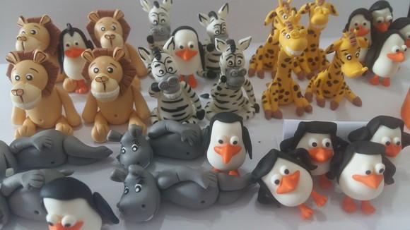 Personagens Madagascar em biscuit