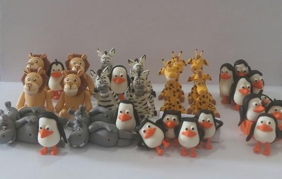 Personagens Madagascar em biscuit
