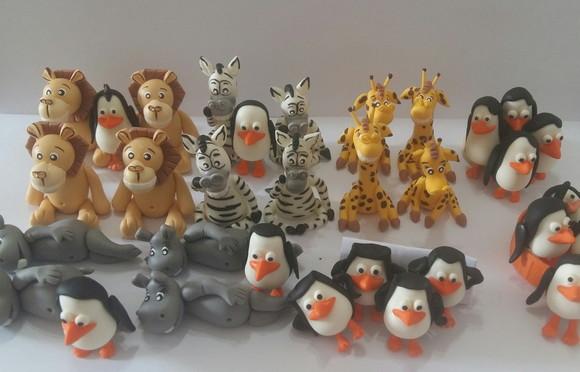Personagens Madagascar em biscuit