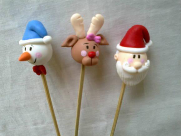 Ponteiras em Biscuit Natalinas