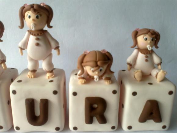 Topo Bebê Marrom e Rosa