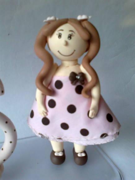 Topo de Bolo Menina com Vela