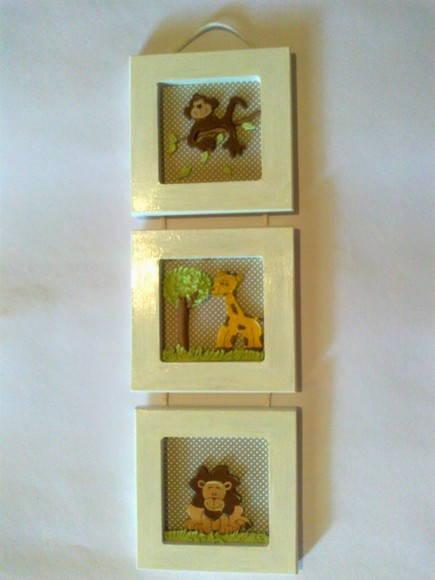 Trio de Quadrinhos Bichinhos da Selva