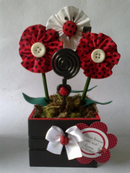 Vasinho Porta Recado com Flor de Tecido*