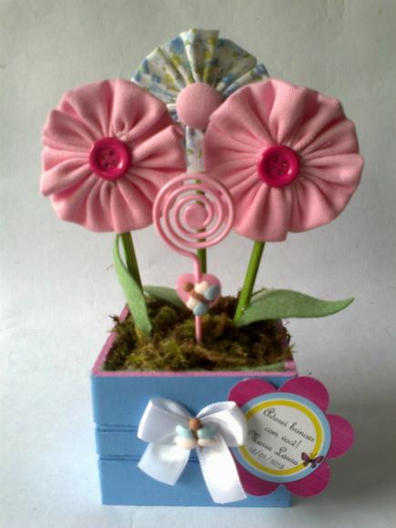 Vasinho Porta Recado com Flor de Tecido*
