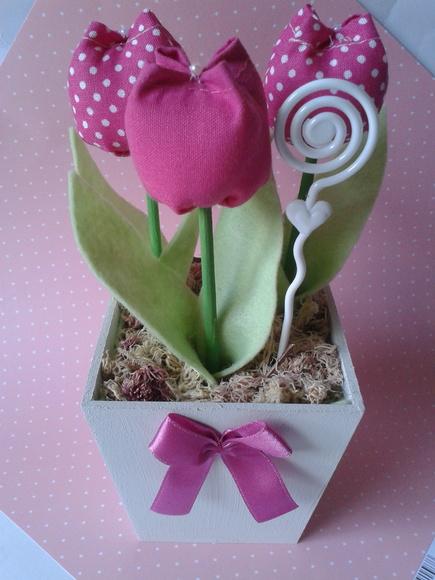 Vaso c/ Tulipas para Centro de Mesa