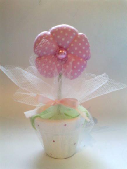 Vaso com Flor de Tecido - ESGOTADO ***