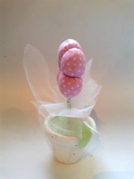 Vaso com Flor de Tecido - ESGOTADO ***