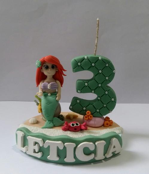 Vela Pequena Sereia com Nome