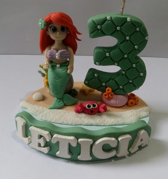 Vela Pequena Sereia com Nome