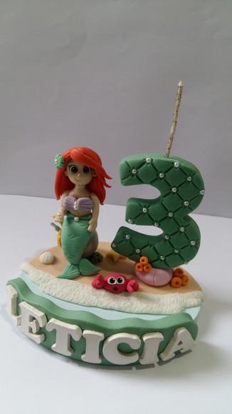 Vela Pequena Sereia com Nome