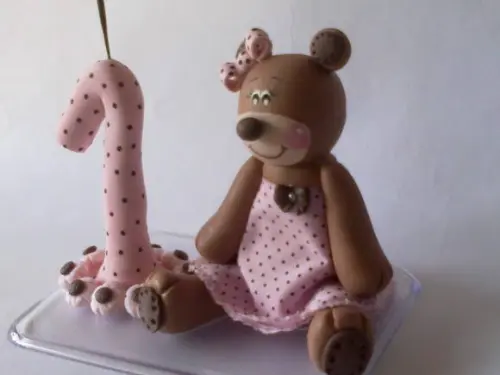 Topo Ursa Marrom e Rosa