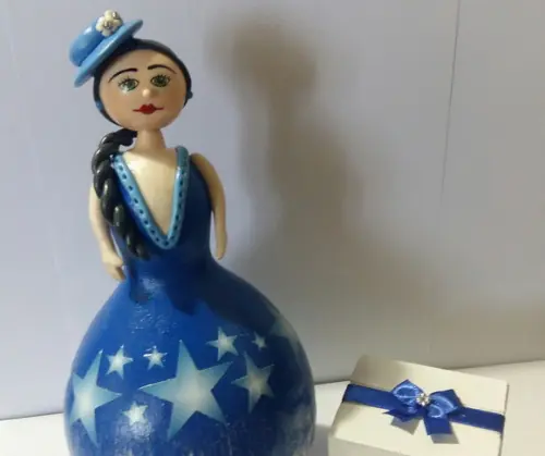 Boneca de Cabaça com Porta Làpis -PRONTA ENTREGA
