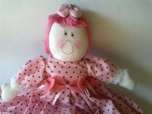 Boneca de Pano "Marrom e Rosa"