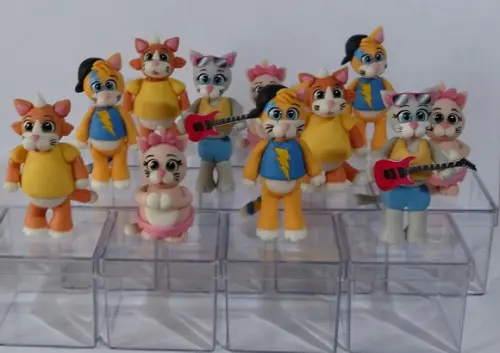Caixa Acrílico com Personagem 44 Gatos em Biscuit