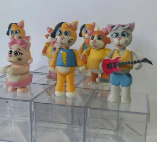 Caixa Acrílico com Personagem 44 Gatos em Biscuit