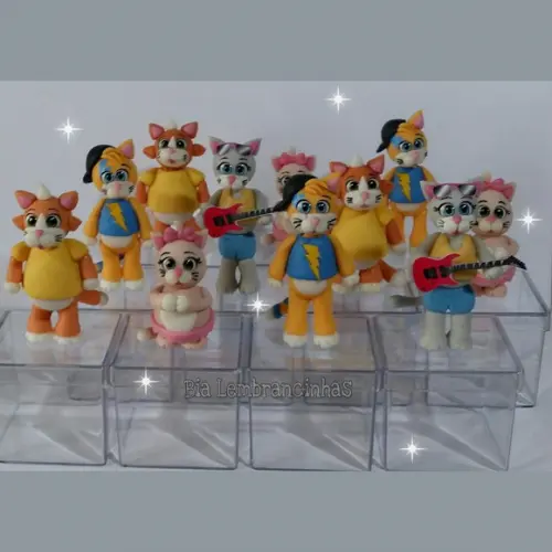 Caixa Acrílico com Personagem 44 Gatos em Biscuit