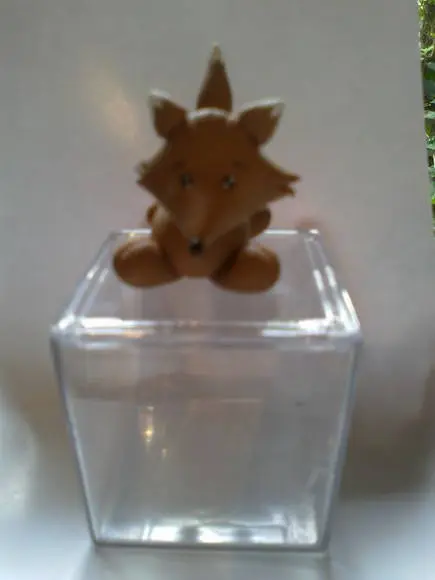 Caixa de Acrílico com Raposa de Biscuit