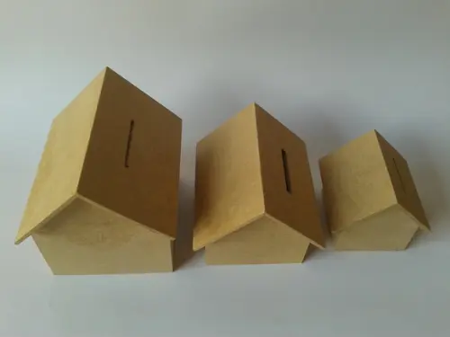 Casa Cofre em MDF Crú - P, M e G