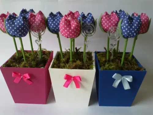 Centro de Mesa Azul e Pink